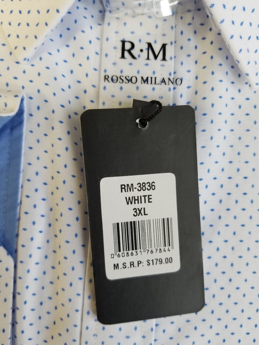 White Micro-Dot Modern Fit Dress Shirt - Picture 3 of 5